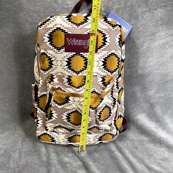 Wrangler Aztec Print Tan Yellow Backpack NWT Back to School Boho - Picture 7 of 8